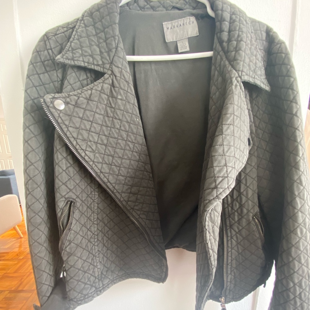 Anthropologie quilted biker jacket! Size L but not extremely oversized
